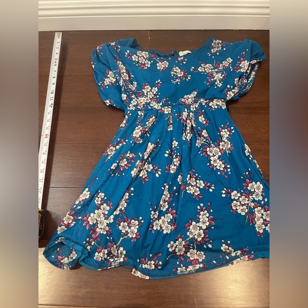 pull & bear Floral Blue teal Dress tunic small